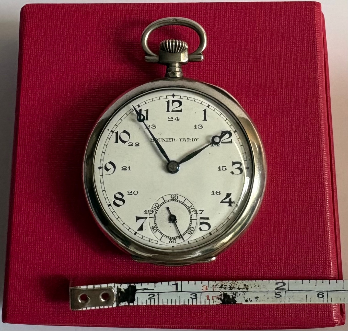 Solid Silver Pocket Watch And Other Items From The 1930s By Mounier Tardy-photo-8