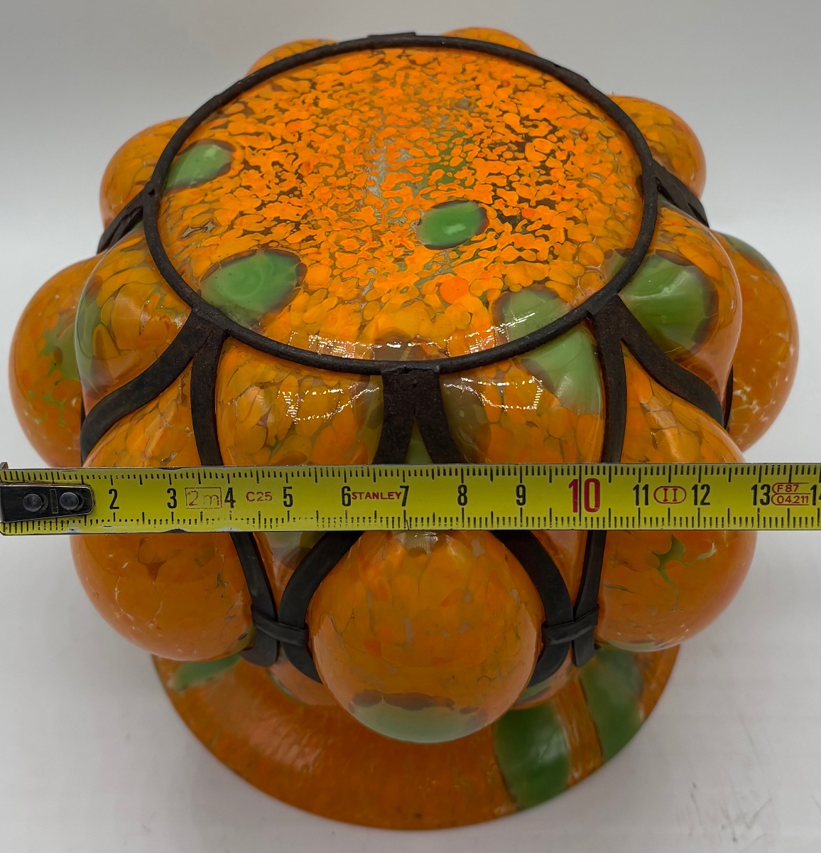 Mixed-glass Ball Vase, Blown In A Mold From The 1970s, French -photo-5