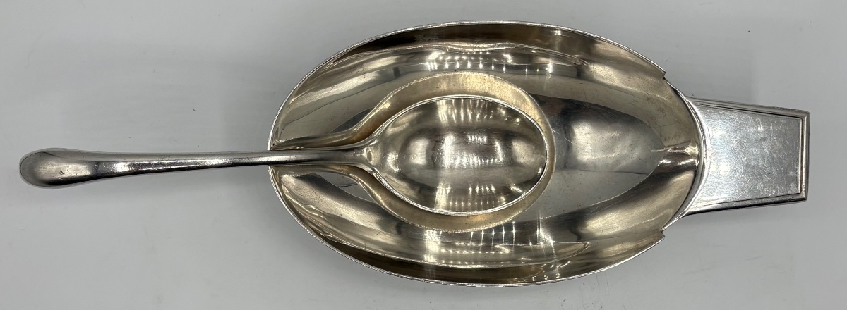 SAUCIÈRE EN MÉTAL ARGENTÉ DES ANNÉES 1900/20 GALLIA CHRISTOFLE ET FJERDINGSTAD-photo-1