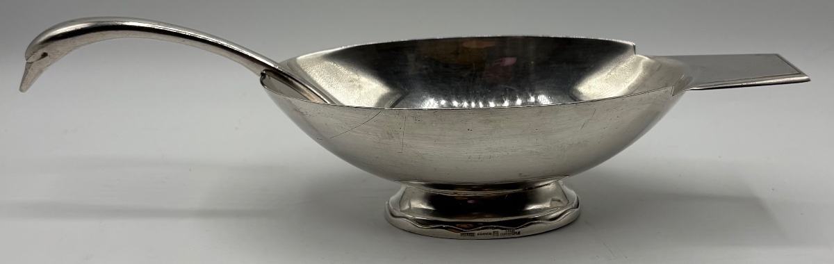 SAUCIÈRE EN MÉTAL ARGENTÉ DES ANNÉES 1900/20 GALLIA CHRISTOFLE ET FJERDINGSTAD