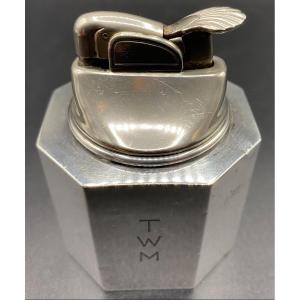 Art Deco Sterling Silver Table Lighter Signed Cartier