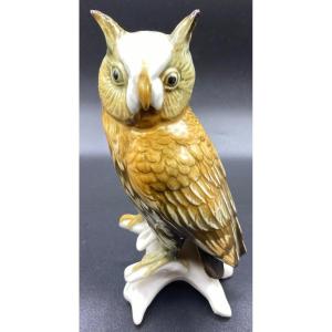 Hibou Grand Duc Porcelaine émaillée Vers 1930/40