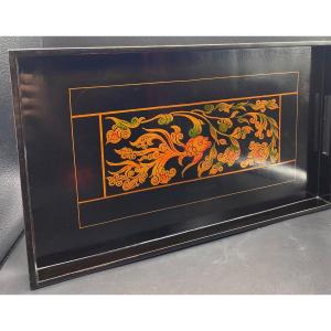 Enameled Lacquered Wood Tray From Japan Circa 1930