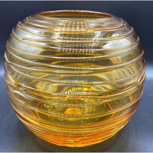Blown Glass Vase And Applications Circa 1930