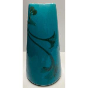 Vase In Cracked Glazed Terracotta By Clément Massier Circa 1920