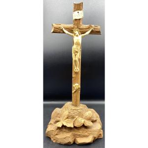Christ Janséniste Sur Bois Sculpté Suisse Forêt Noire Fin XVIIIème 