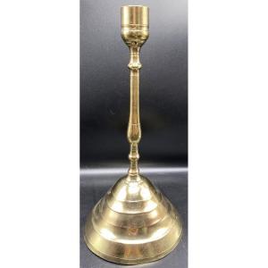 Candlestick In Polished Cast Bronze From The 16th Century