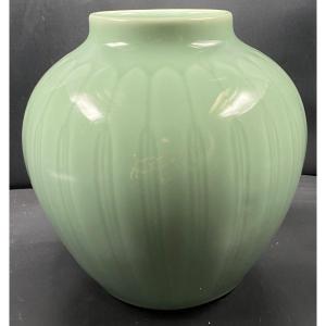 Vase En Porcelaine Émaillée Céladon, Japon Vers 1920
