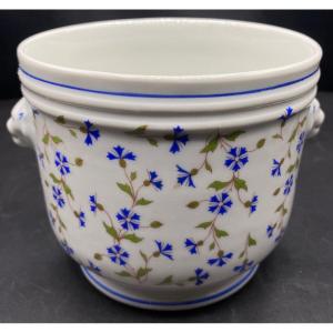 Cache Pot En Porcelaine émaillée Aux Barbots Des Années 1930/40