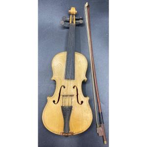 Miniature Violin In Wood And Various, French, Circa 1940/50