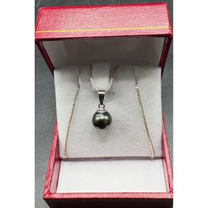1980s Tahitian Cultured Pearl Pendant In Sterling Silver