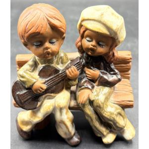 1960s Children's Subject In Glazed Terracotta From Japan