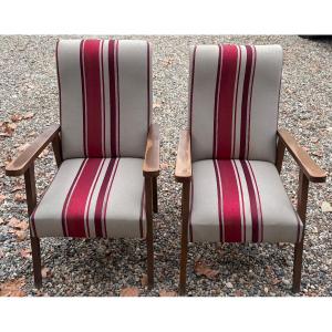 UNE PAIRE DE FAUTEUILS DES ANNÉES 1950/60 FRANÇAIS 