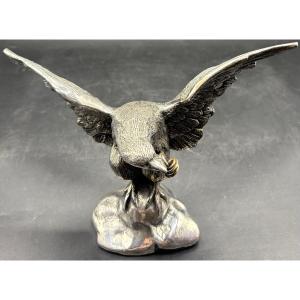 PORTE MONTRE EN MÉTAL ARGENTÉ DES ANNÉES 1920/30 FRANÇAIS