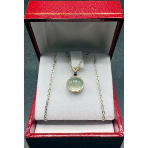 PENDENTIF ARGENT ET OR ET TOURMALINE DES ANNÉES 1930 EUROPÉEN 