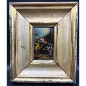 Miniature On Wood 19th Century Russian