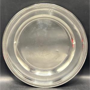 Solid Silver Round Dish From Boulenger, 1890s