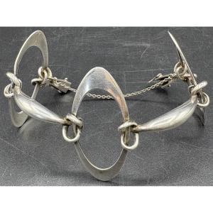 BRACELET EN ARGENT MASSIF DES ANNÉES 1960 FRANÇAIS