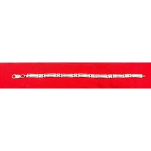 BRACELET GOURMETTE EN ARGENT MASSIF DES ANNÉES 1980 EUROPÉEN