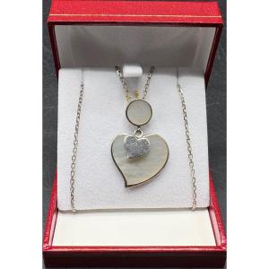 Sterling Silver And Mother-of-pearl Pendant From The French 1980s