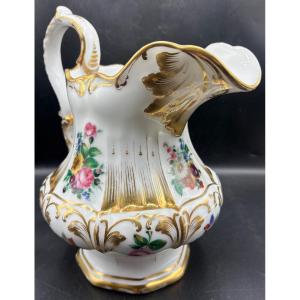 GROS POT EN PORCELAINE ÉMAILLÉE, PEINTURE COULEURS  & OR, VERS 1830, VIEUX PARIS