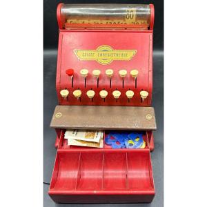 A 1930s/40s French Painted Iron Cash Register