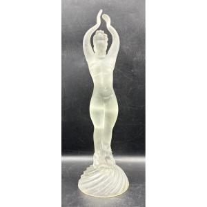 French Hot-worked Blown Glass Statue From The 1950s
