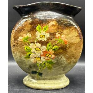 Late 19th-century French Painted Terracotta Vase