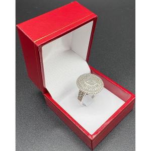 1930s French Solid Silver And Rock Crystal Ring