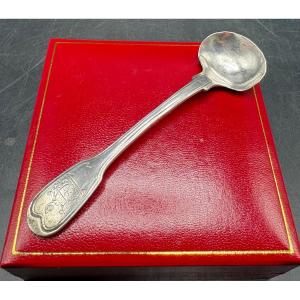 Solid Silver Mustard Spoon, "le Vieillard," 1919–38, French 