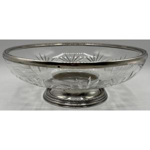 Late 19th-century French Blown And Cut Crystal Cup With Solid Silver Base