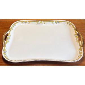 Gold-glazed Porcelain Plate With Prints From The 1900s, T. L. B., Limoges