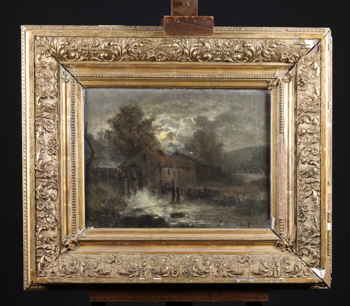 École hollandaise  XIXᵉ siècle - Le Moulin au bord de l’eau