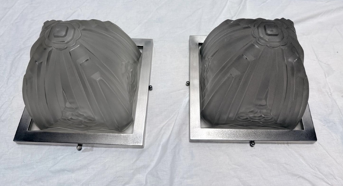 Pair Of Art Deco Ceiling Lights - Charles Schneider -photo-2