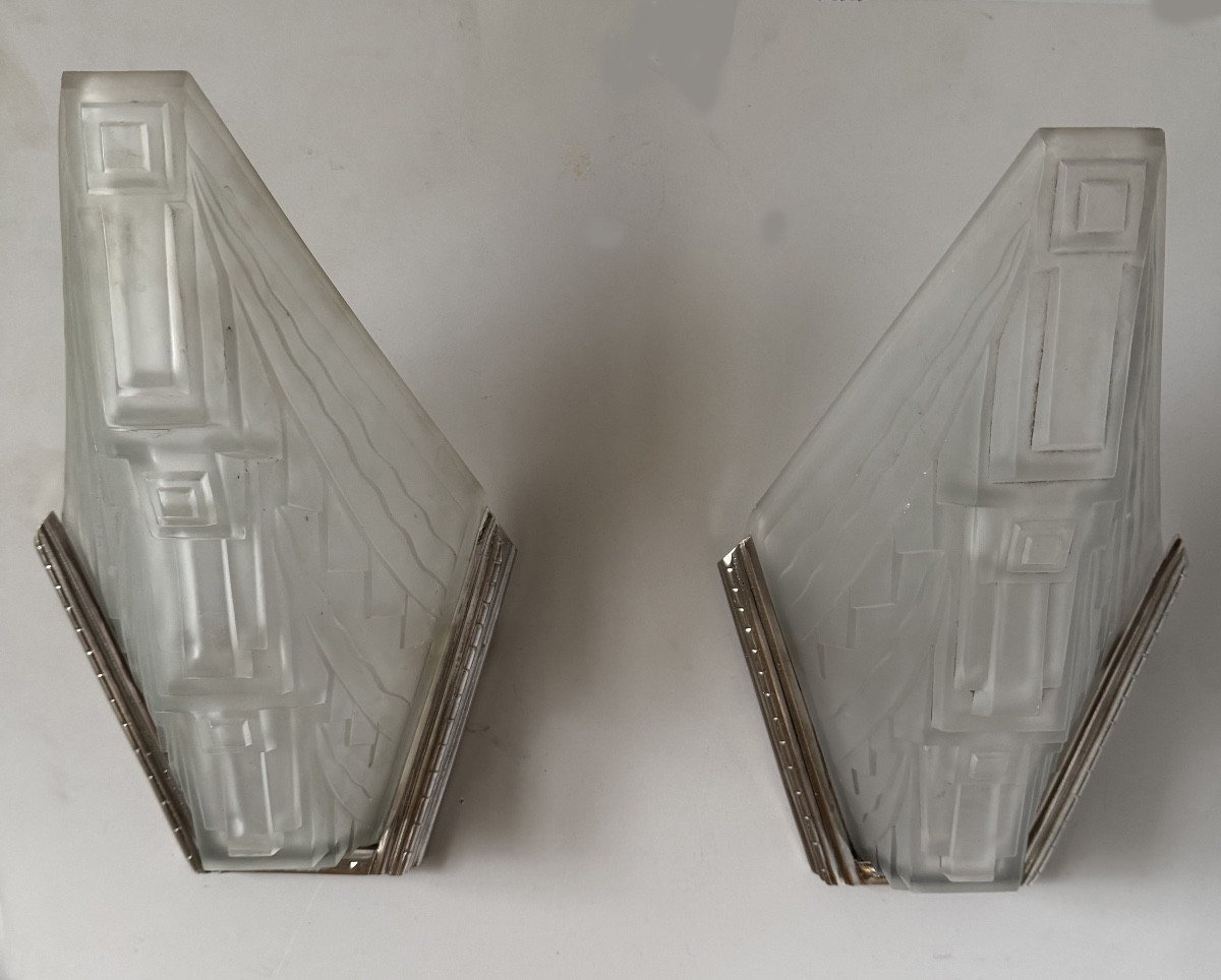 Pair Of Art Deco Wall Sconces, Circa 1930