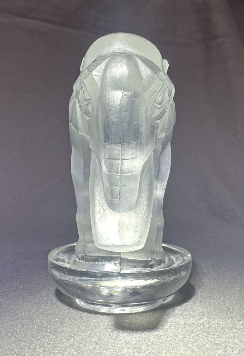 Presse-papier René Lalique -  Toby Eléphant en verre blanc-photo-1