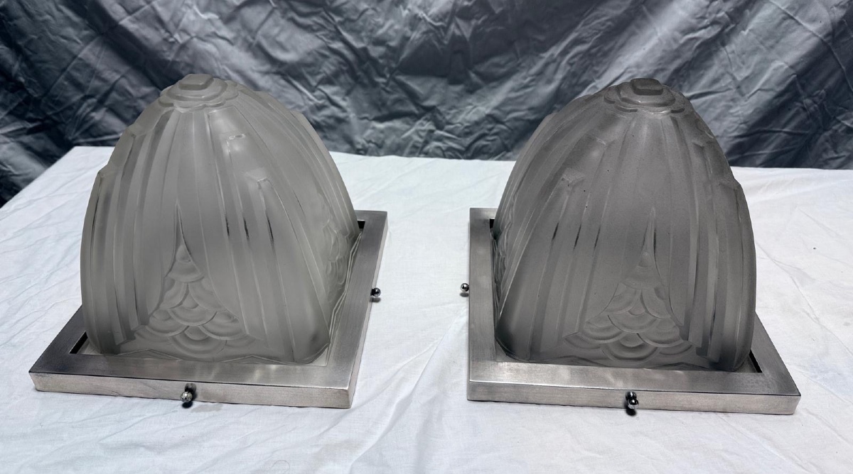 Pair Of Art Deco Ceiling Lights - Charles Schneider