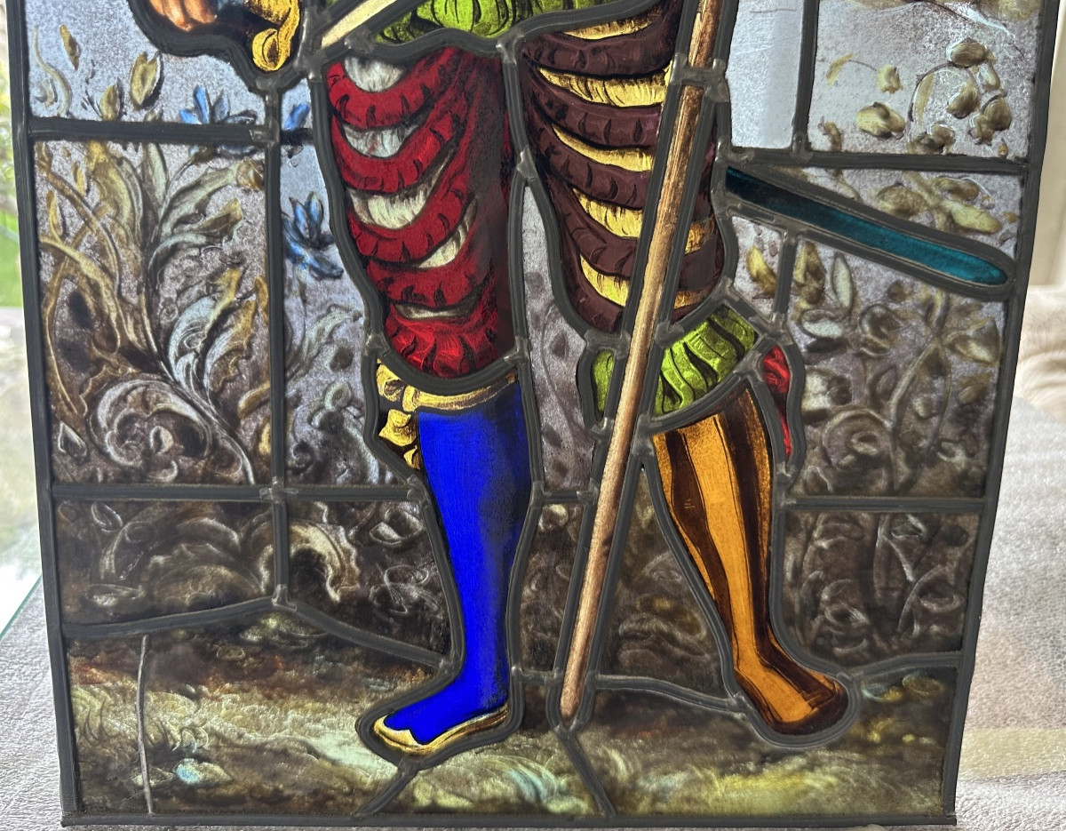 Vitrail suisse de cabinet représentant un hallebardier-photo-1