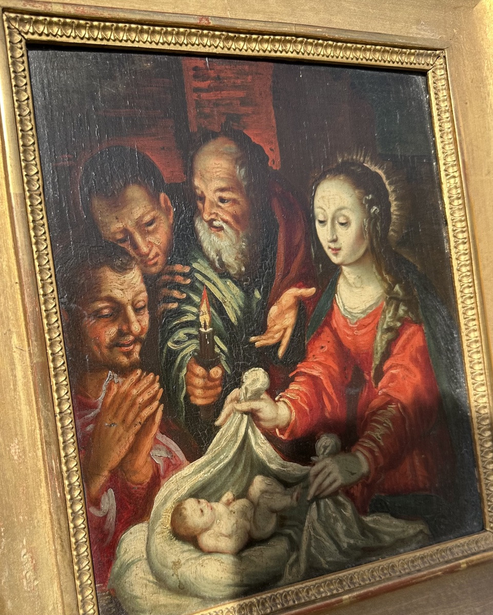 Northern School, 17th Century The Nativity By Candlelight-photo-3