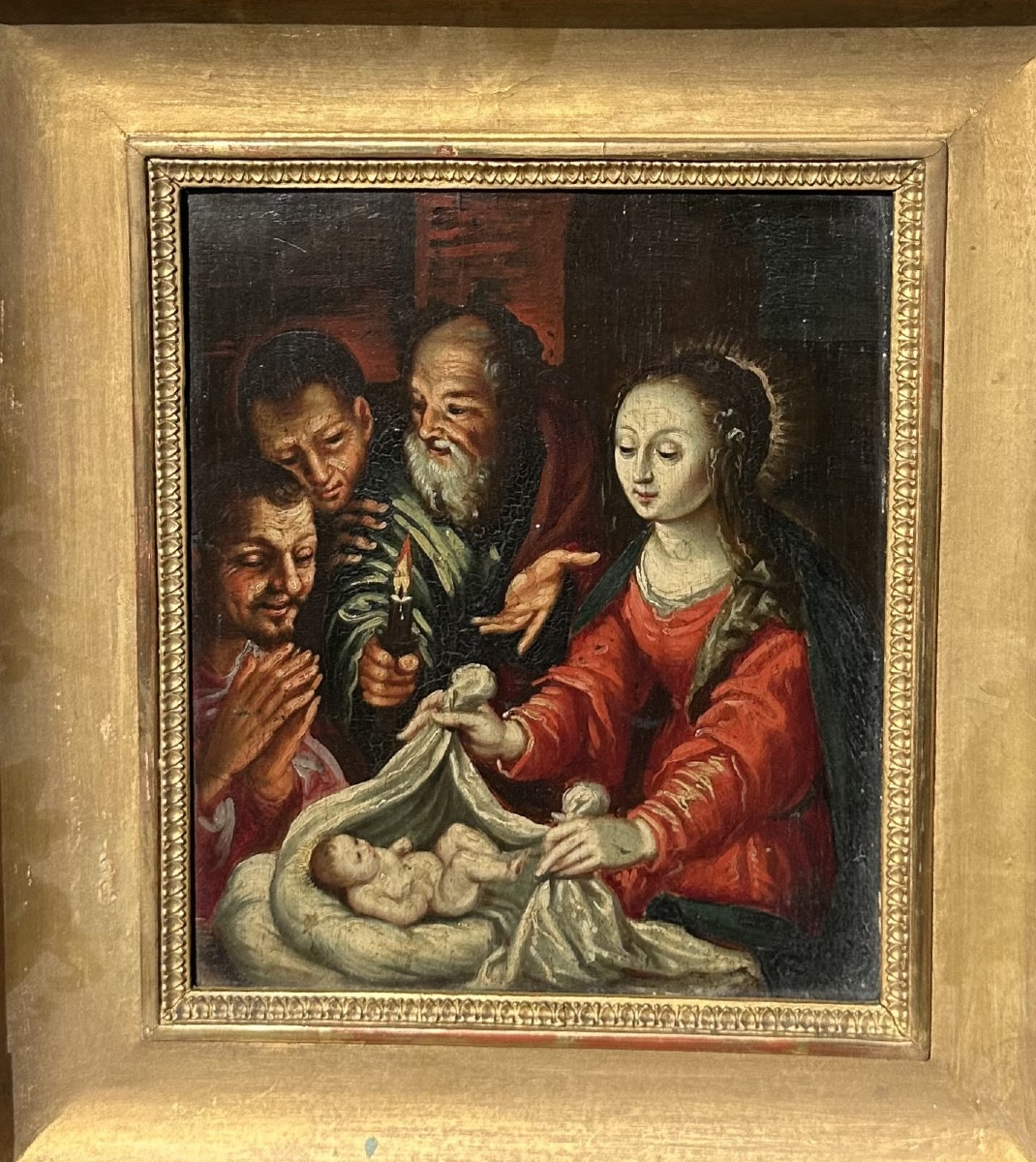 Northern School, 17th Century The Nativity By Candlelight