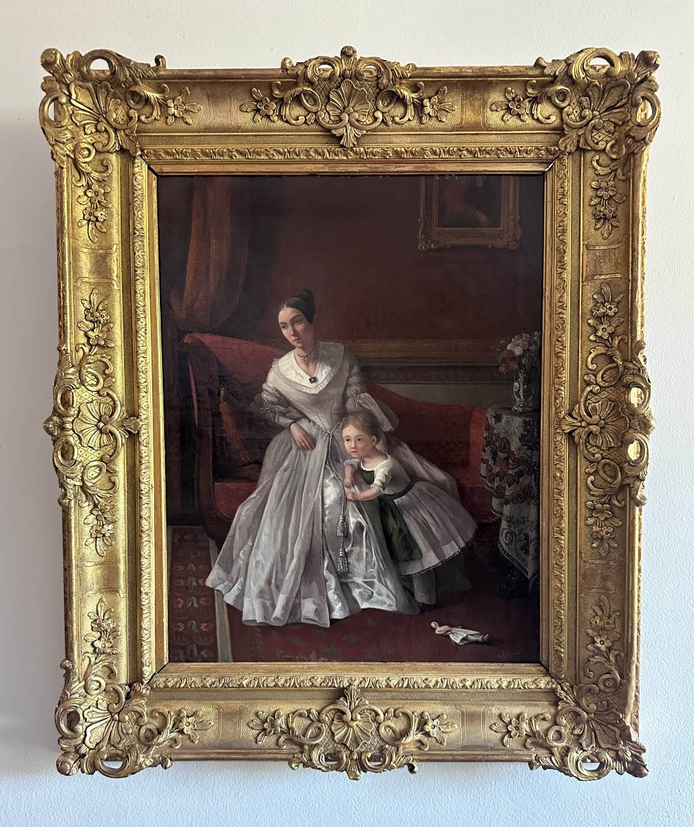 Charles De Steuben (1788-1856) -portrait Of A Parisian Bourgeois Interior-photo-2