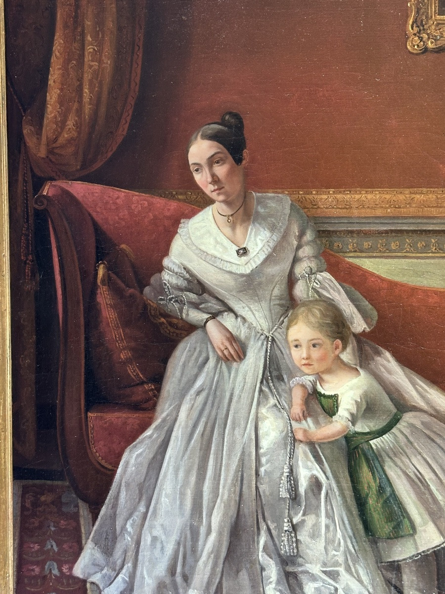 Charles De Steuben (1788-1856) -portrait Of A Parisian Bourgeois Interior-photo-1