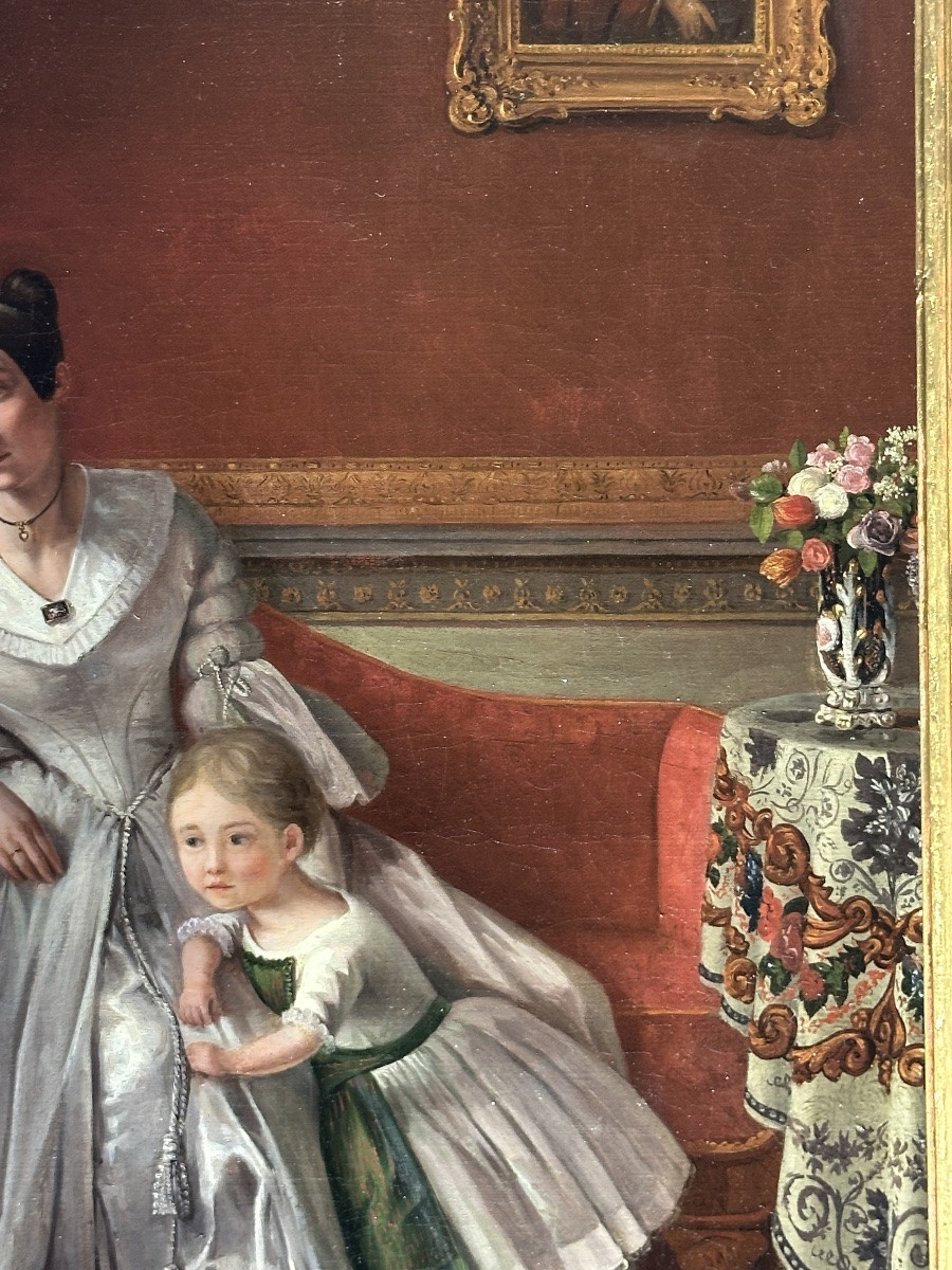 Charles De Steuben (1788-1856) -portrait Of A Parisian Bourgeois Interior-photo-2