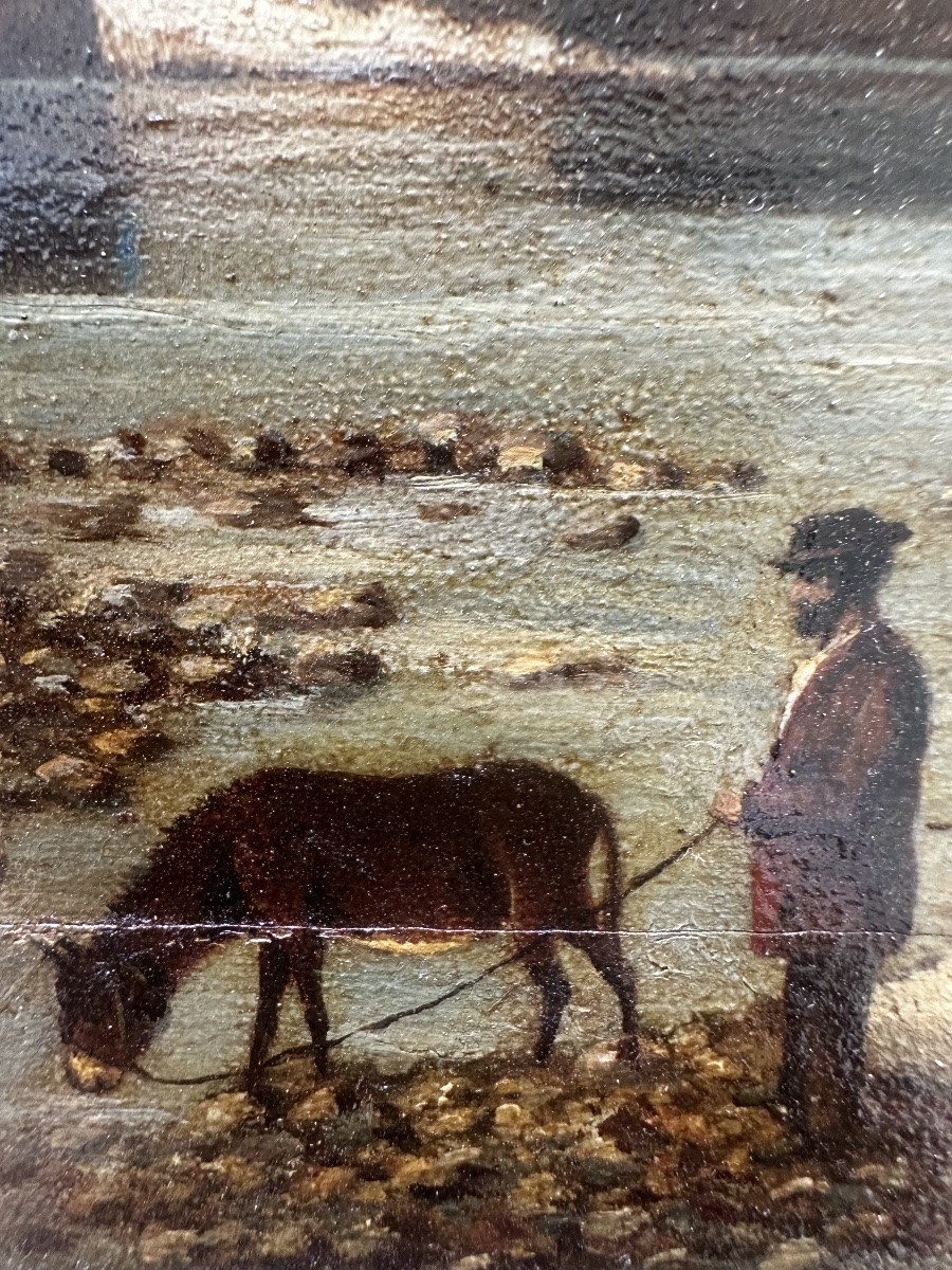 Animated Winter Landscape, 1888 Oil On Panel, Signed And Dated Lower Right E.d. 1888-photo-2