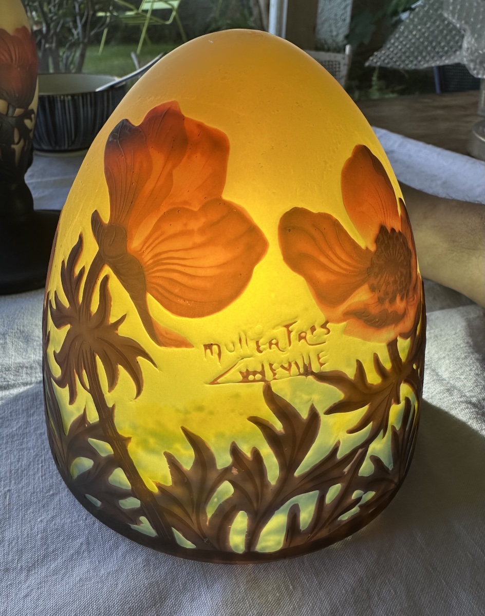     Muller Frères Lunéville - Lamp With Anemone Design-photo-3