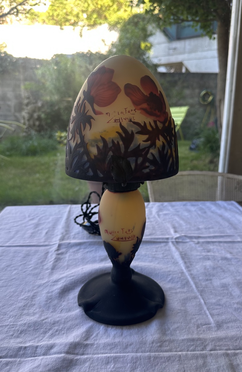     Muller Frères Lunéville - Lamp With Anemone Design-photo-4