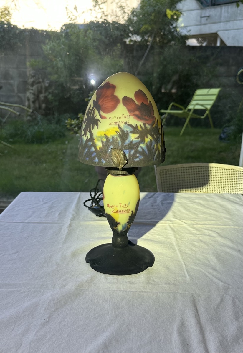     Muller Frères Lunéville - Lamp With Anemone Design-photo-5