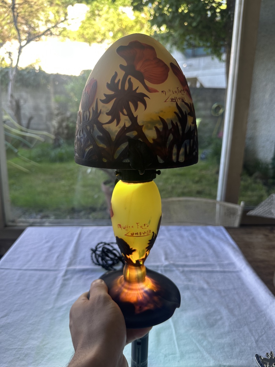     Muller Frères Lunéville - Lamp With Anemone Design-photo-6