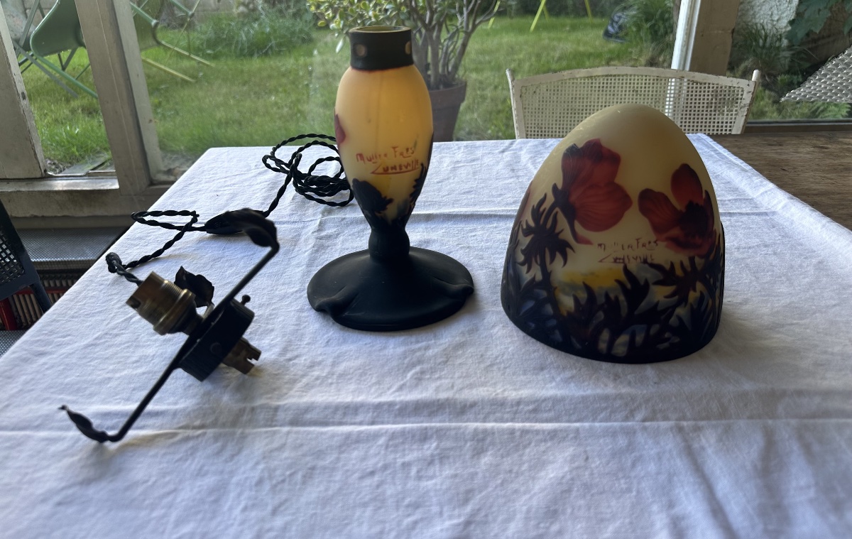    Muller Frères Lunéville - Lamp With Anemone Design-photo-8