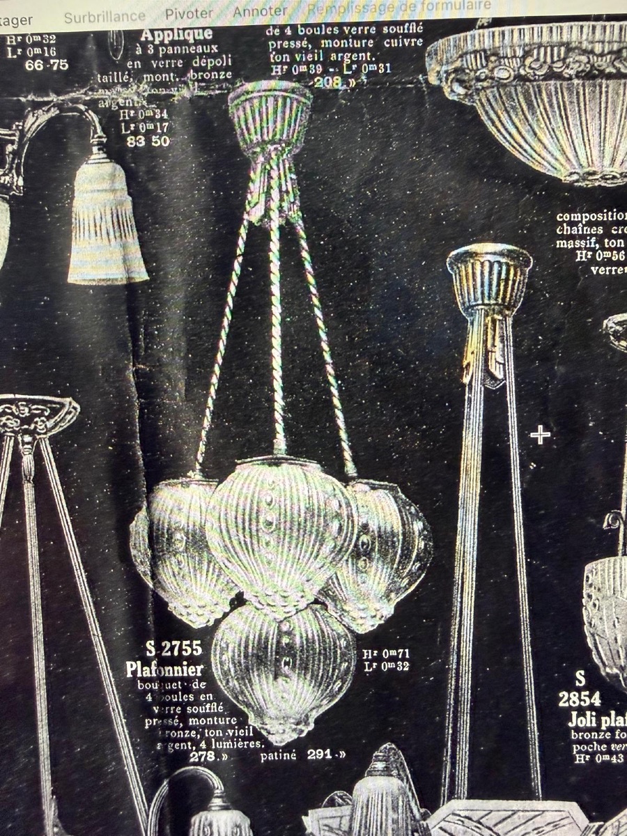 Exceptionnelle paire de lustres Art Déco par la Maison Leleu vers 1930-photo-7